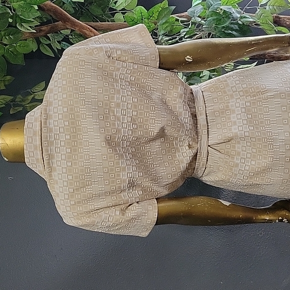 Vintage Puritan Forever Young Cream Geometric Print Shift Groovy Dress Size 8 - Picture 9 of 11